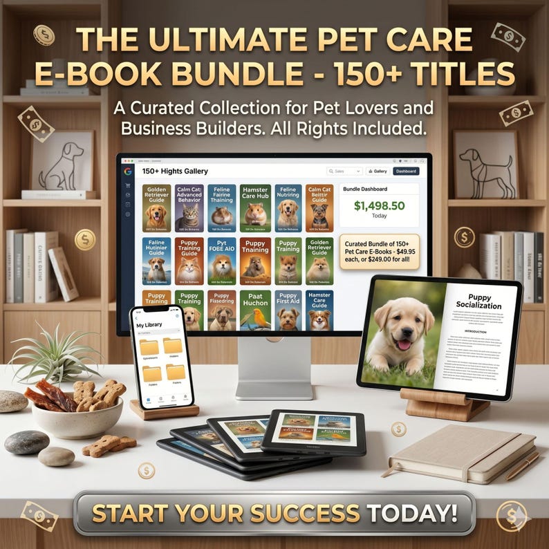 150+ Pet PLR eBooks Bundle | MRR Included