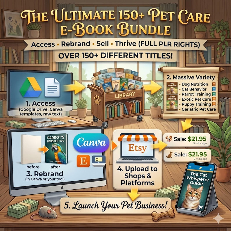 150+ Pet PLR eBooks Bundle | MRR Included